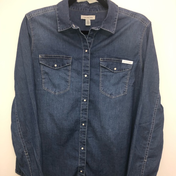 Calvin Klein Jeans Denim/Chambray Shirt - Picture 2 of 5